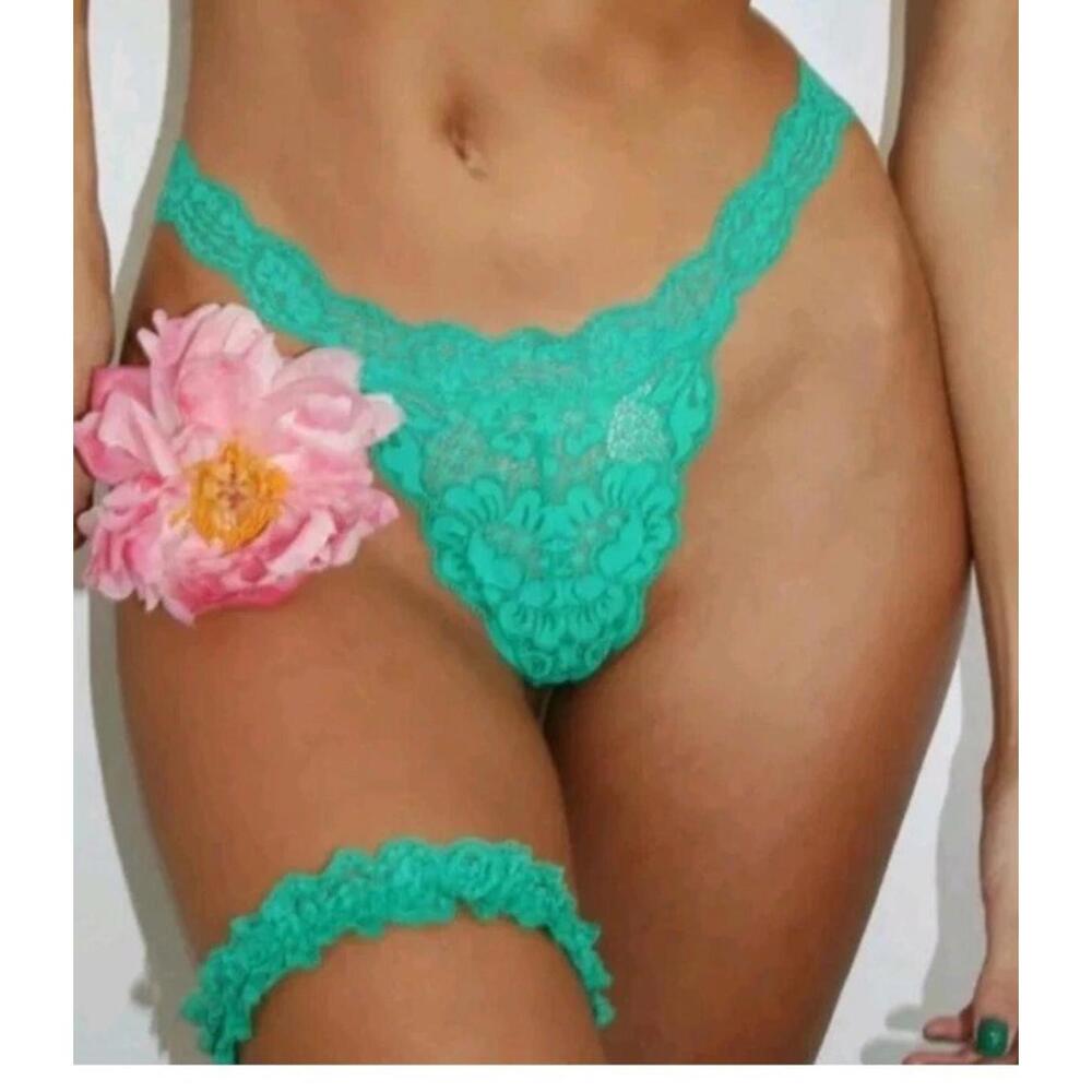 HAH x Free People One and Done Emerald Lace Garter/ Scrunchie/ Headband, OS F-2
